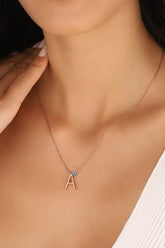 Evil Eye Beads 3D Letter Necklace, initial necklace